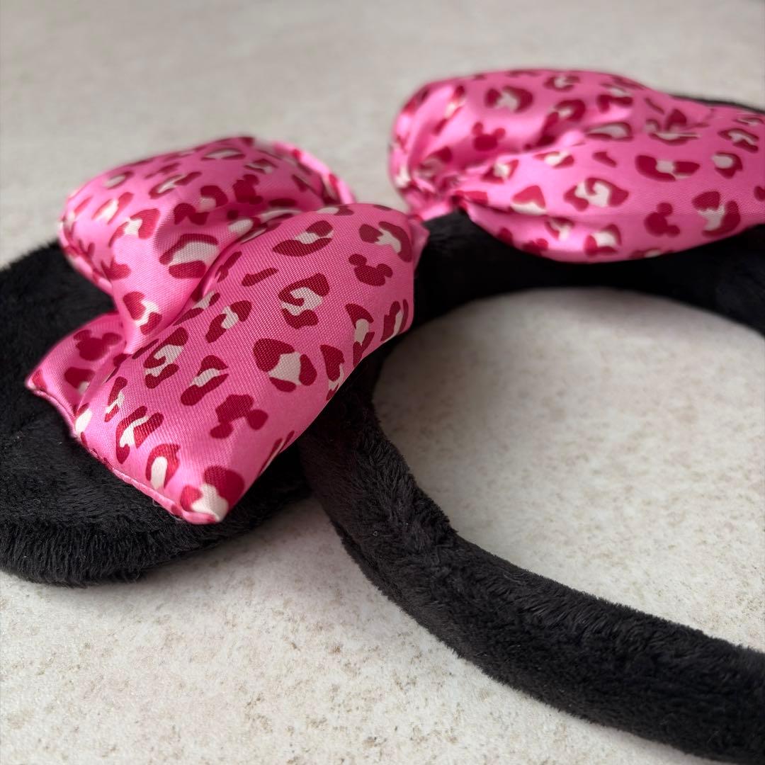 ディズニー ミニー カチューシャ ヒョウ柄 ピンク