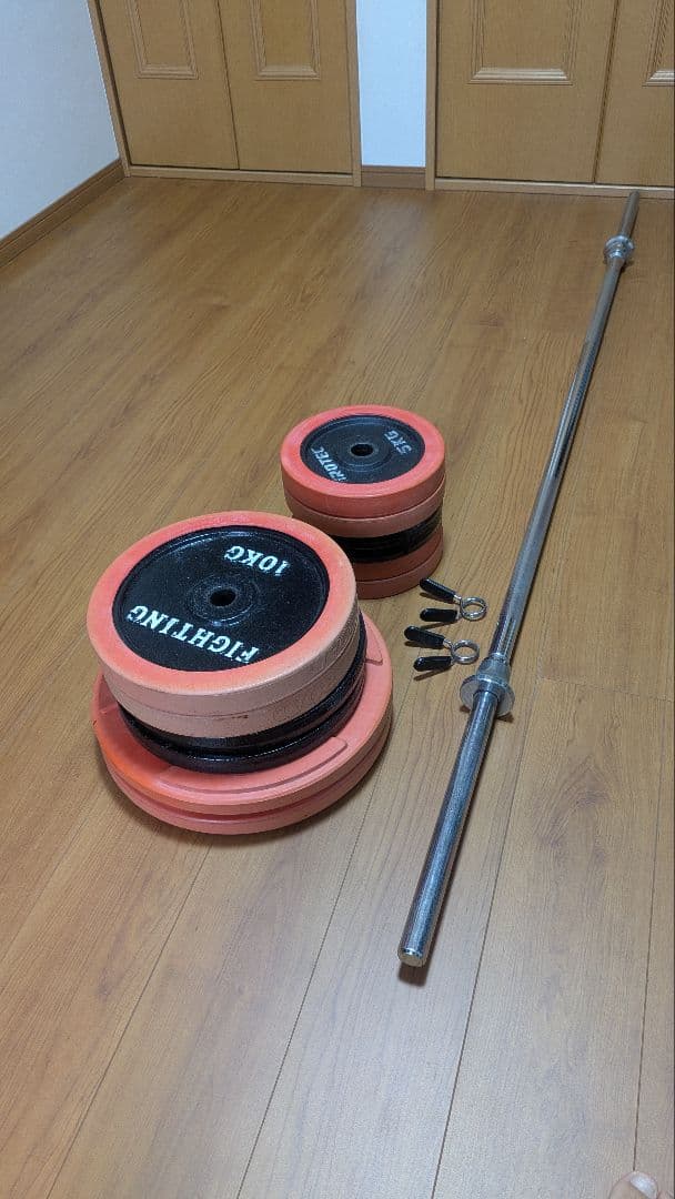 値引！美品！バーベル110kg【10kg×6枚／5kg×4枚／あとは組合せ自由】