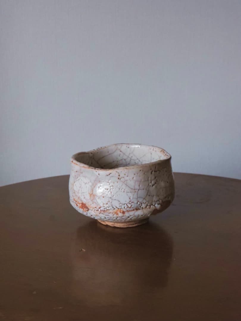 美濃焼　絵志野　茶碗　茶道具　時代物　Q2328