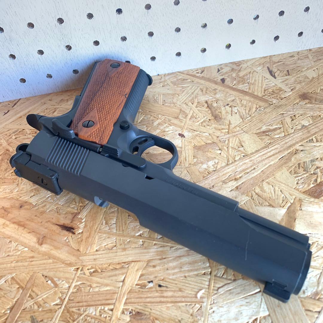 S2S M1911 ハンドガン エアコッキング ブラック 木製グリップ