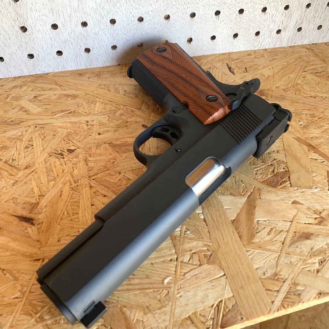 S2S M1911 ハンドガン エアコッキング ブラック 木製グリップ