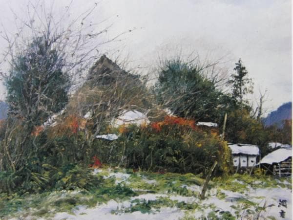 向井 潤吉、大原新雪、希少画集画、新品額装付