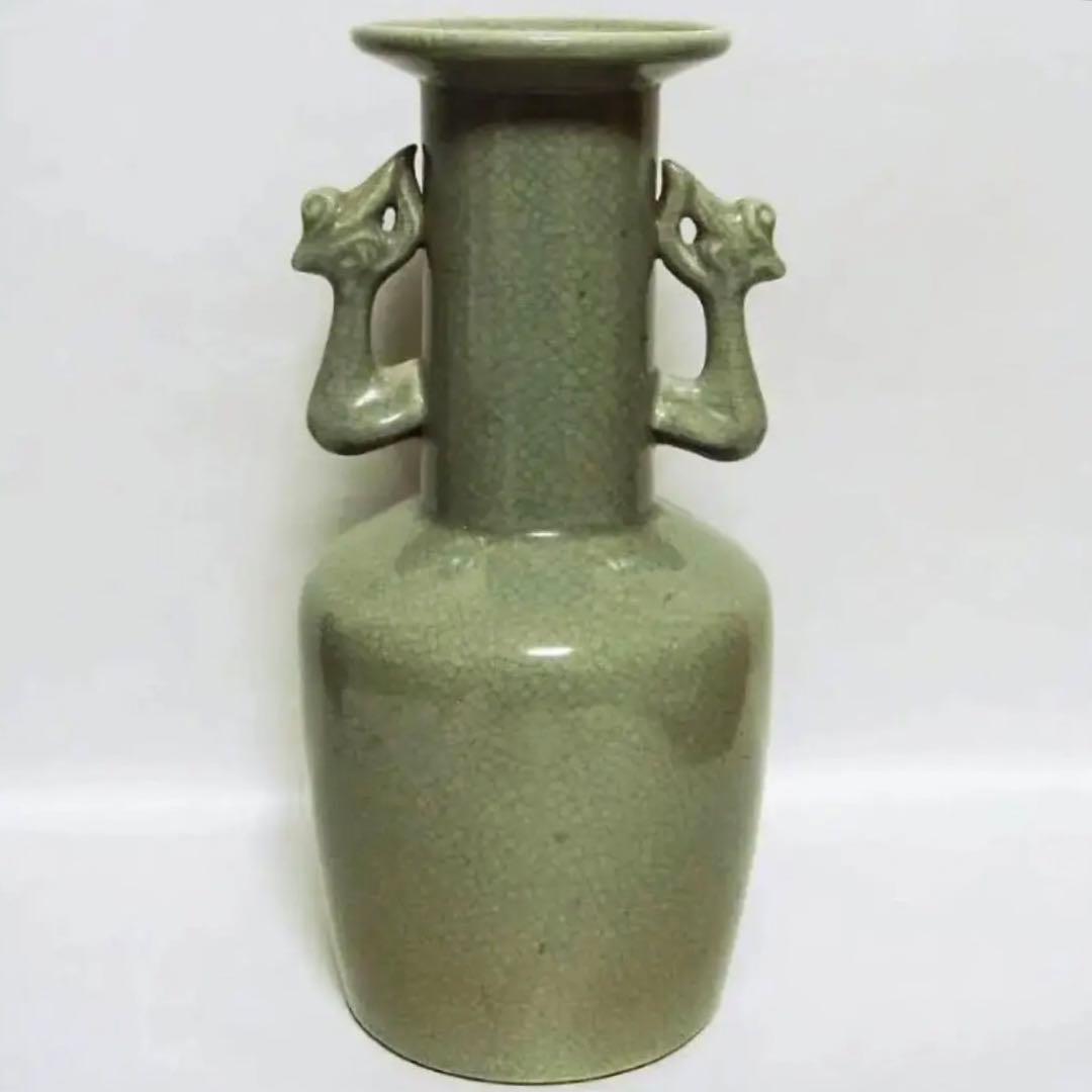 136『中国美術 青磁 花入壺』　　/骨董品 古美術 古玩 アンティーク