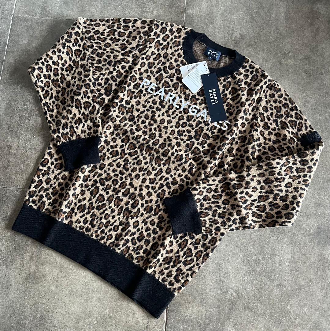 新品 パーリーゲイツ レオパード柄 カシミヤ・羊毛混 ニットセーター