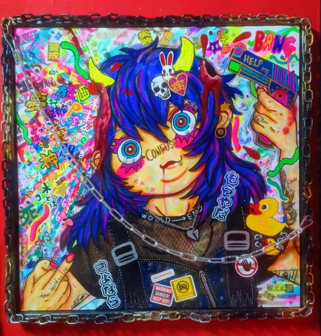 【一点物/手作り額入り】CONFUSE-混乱-S15号