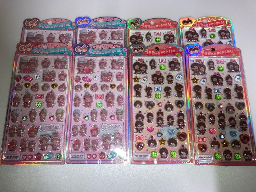 国内完全正規品うるちゅる POPシール モンチッチ2種✕4セット