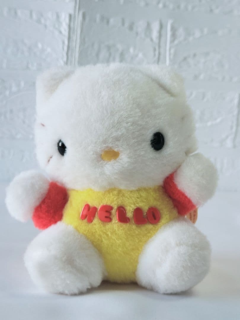 年代物/超激レア/入手困難/希少/1976年初期キティちゃんのぬいぐるみ/旧ロゴ