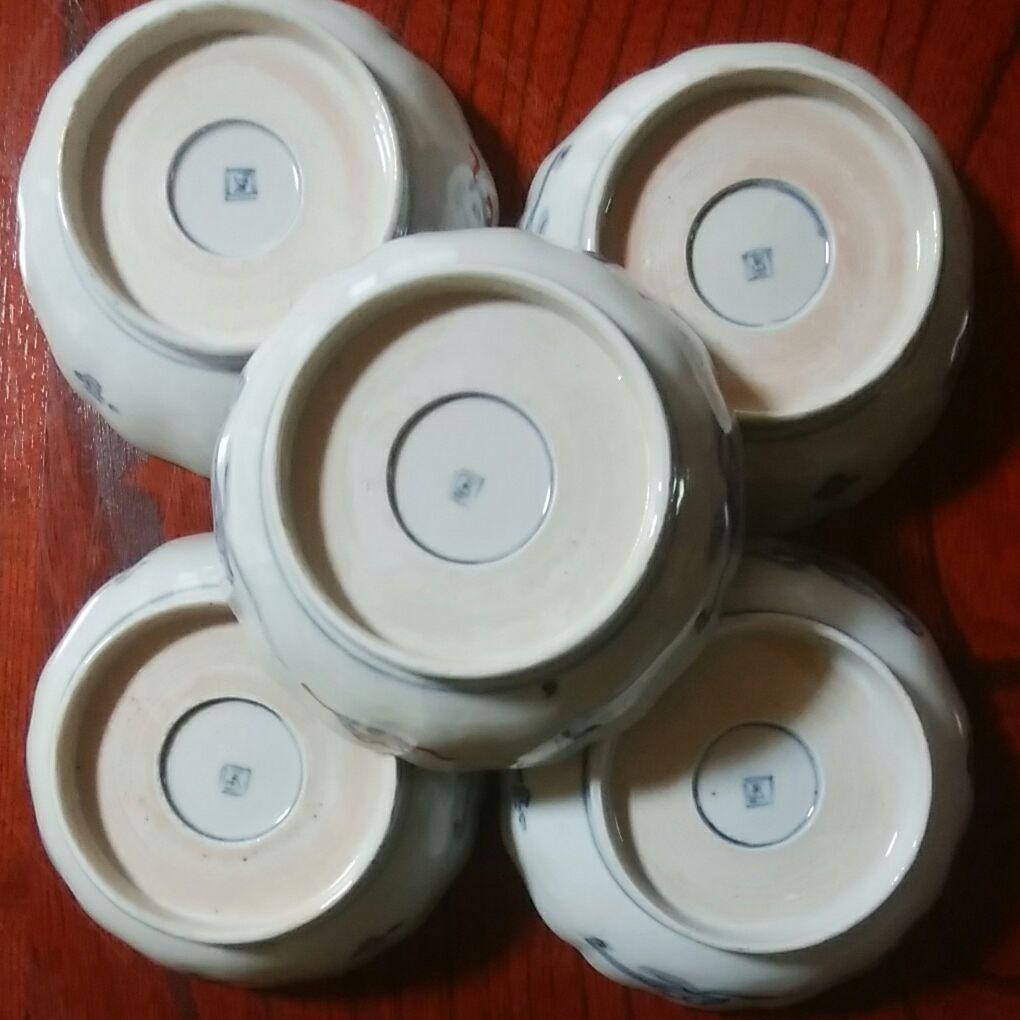 149  明治時代　伊万里焼　色絵金採　膾皿5客