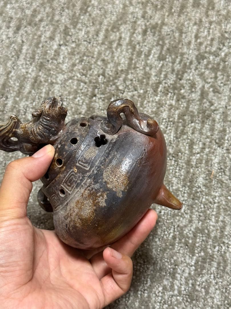 備前焼 獅子摘 三足 香炉 香道具茶道具文房具仏教美術