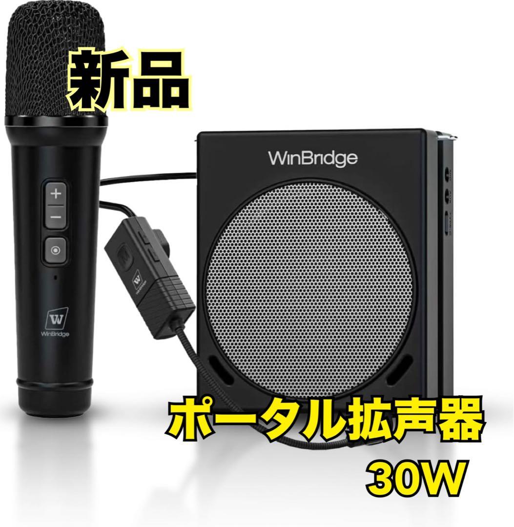 ポータブル拡声器　30W 高出力スピーカー　デュアルマイク搭載　会議　イベント