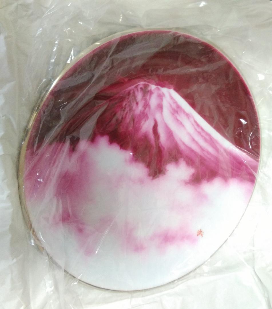 彩光舎 七宝焼き 15 丸赤富士 飾り皿 007-06