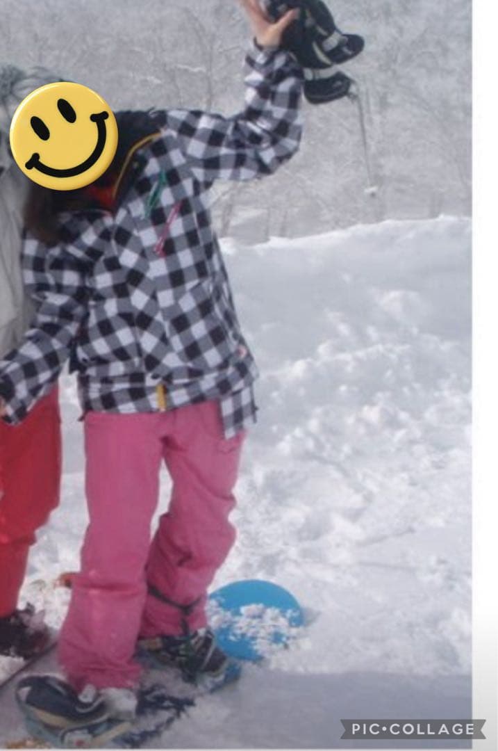 【美品】X-NIX セットアップ　スノボーウェア L/（USM）ピンク　チェック