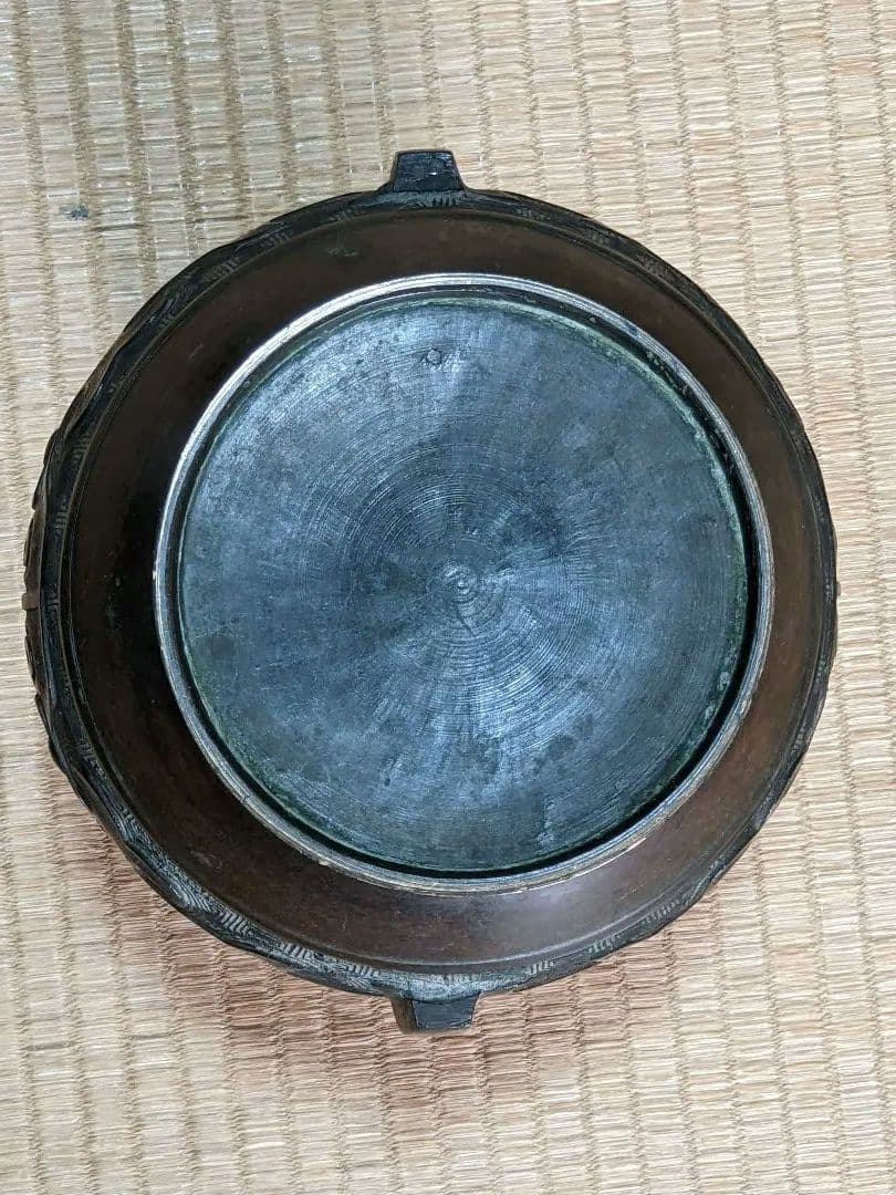 ⭐️唐金 饕餮文龍双耳瓶 明治時代 茶道具 花活け 華道 花生花器 青銅 骨董品