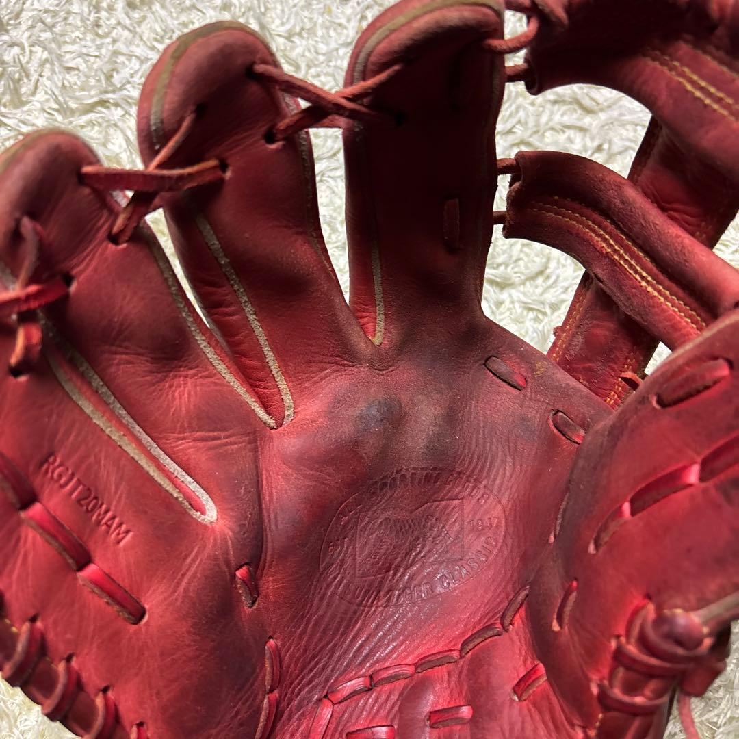 美津和 ミツワタイガー 少年軟式 野球グローブ 左投げ 赤 レッド 小指2本入可