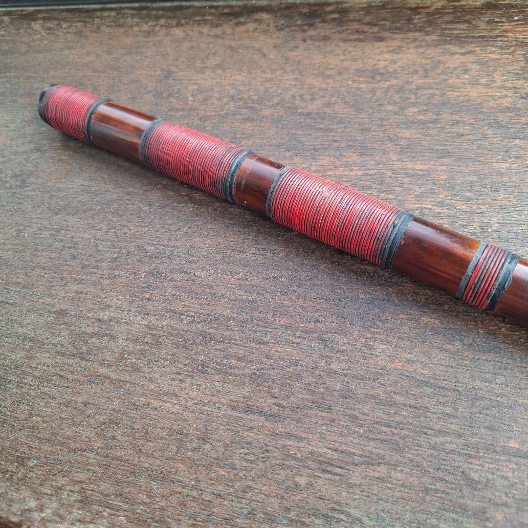 篠笛　古典調　7穴　5本調子　燻風仕上げ　総巻き　超鐵仕様
