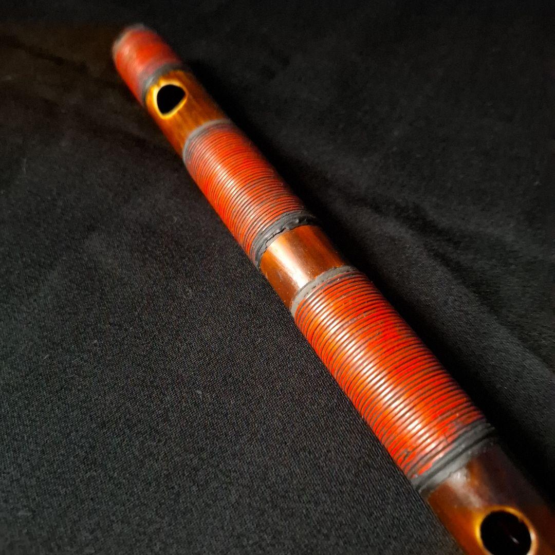篠笛　古典調　7穴　5本調子　燻風仕上げ　総巻き　超鐵仕様