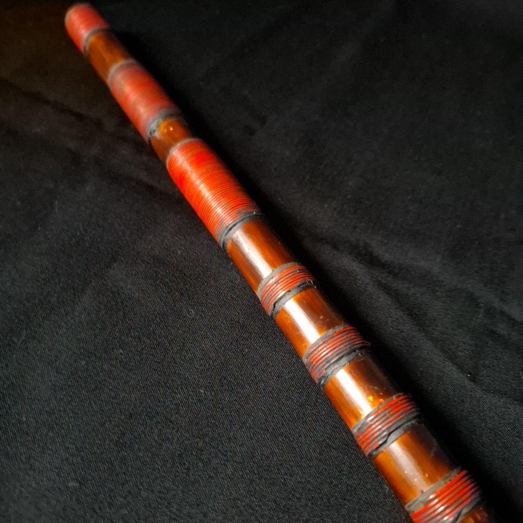 篠笛　古典調　7穴　5本調子　燻風仕上げ　総巻き　超鐵仕様