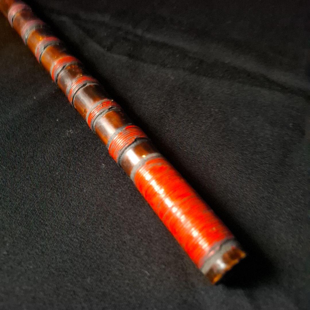 篠笛　古典調　7穴　5本調子　燻風仕上げ　総巻き　超鐵仕様