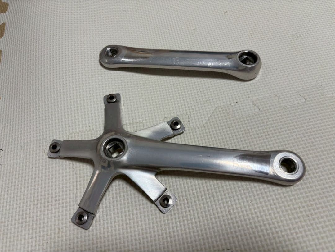 半*蔵様 SHIMANO クランクセット シルバー 170 NJS ボルト付 #