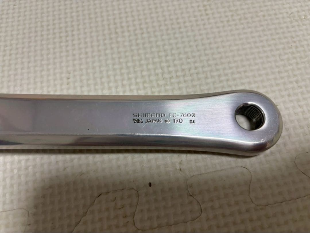 半*蔵様 SHIMANO クランクセット シルバー 170 NJS ボルト付 #