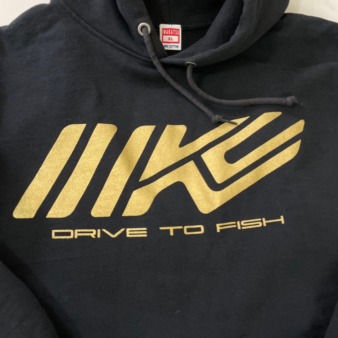 イマカツ　スウェット　パーカー　XLサイズ　ブラック×ゴールド