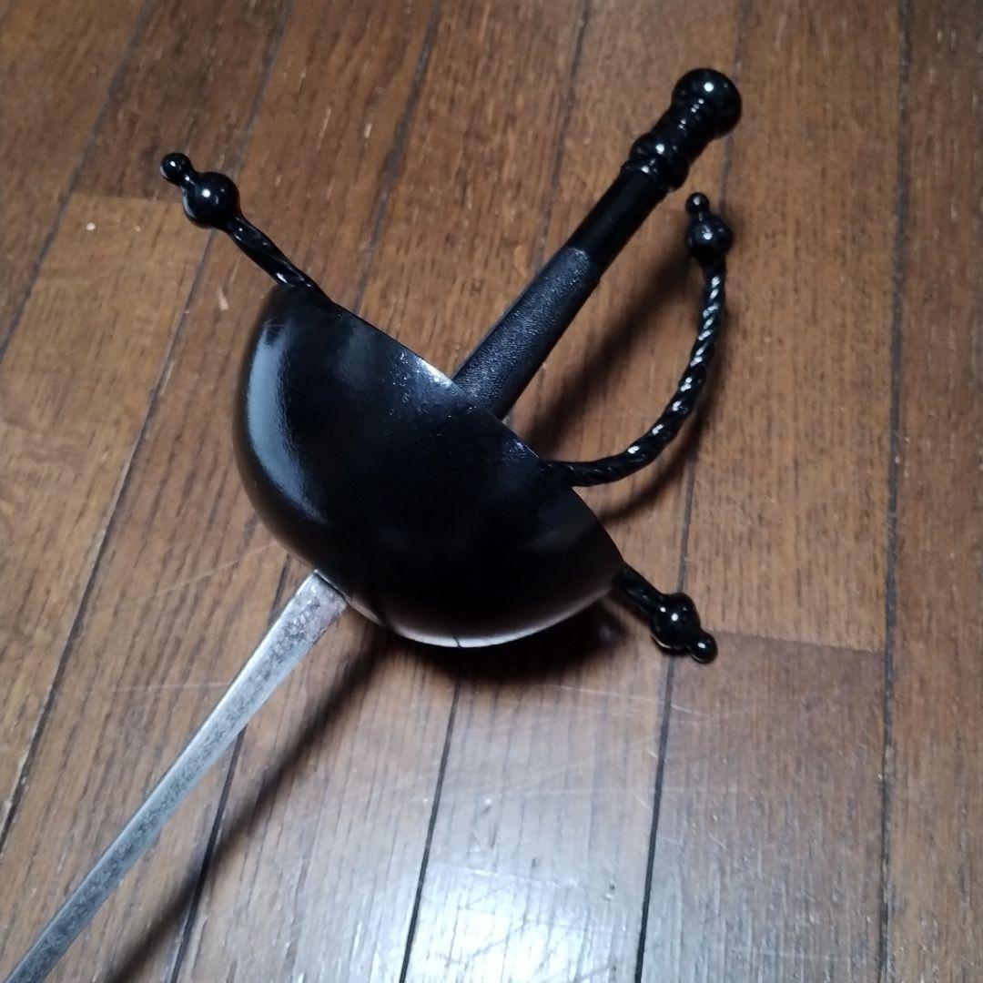 金属製　剣　フェンシング　コスプレ　アニメ　模造刀　　漆黒　ダーク　ソード