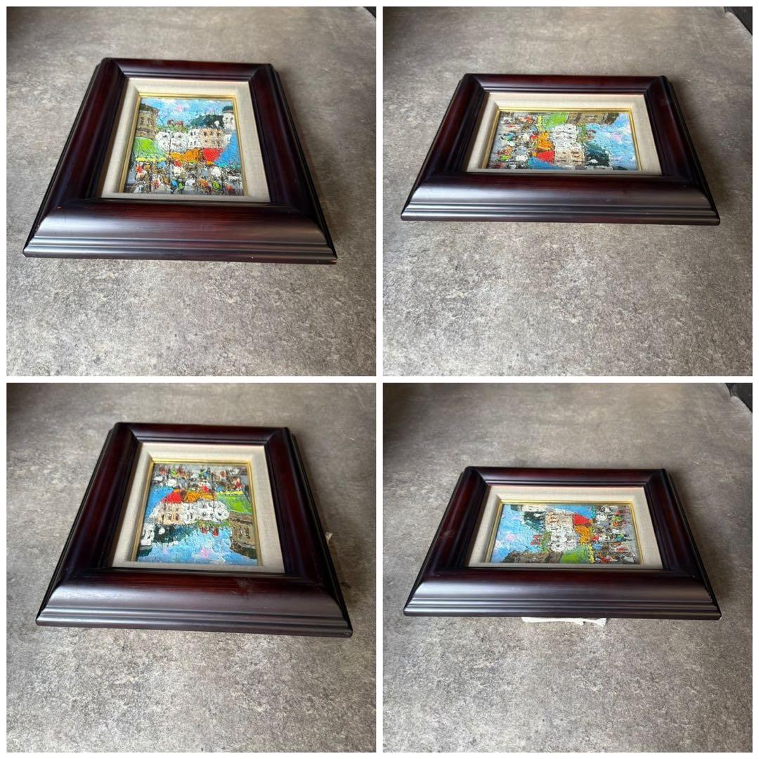 渡部ひでき　パリの街角　油彩画