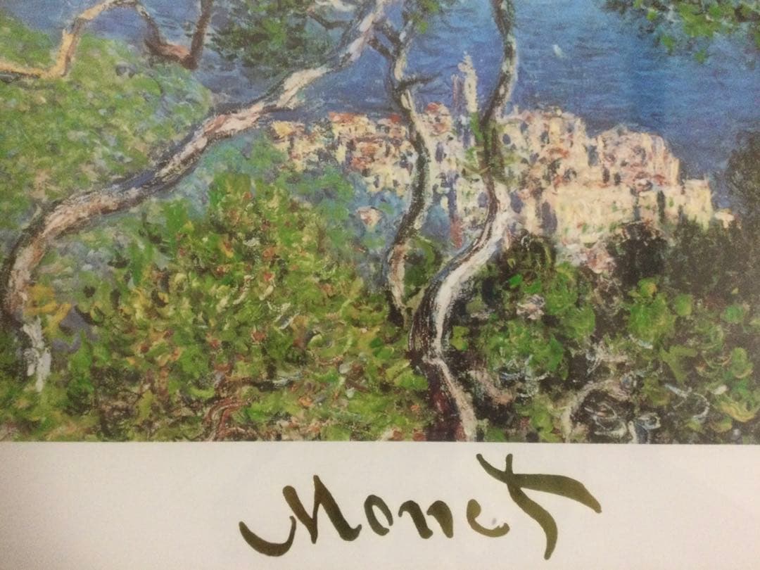 額縁.絵画.イタリア製.クロード・モネ.ボルディゲラの情景.輸入雑貨.新品未使用