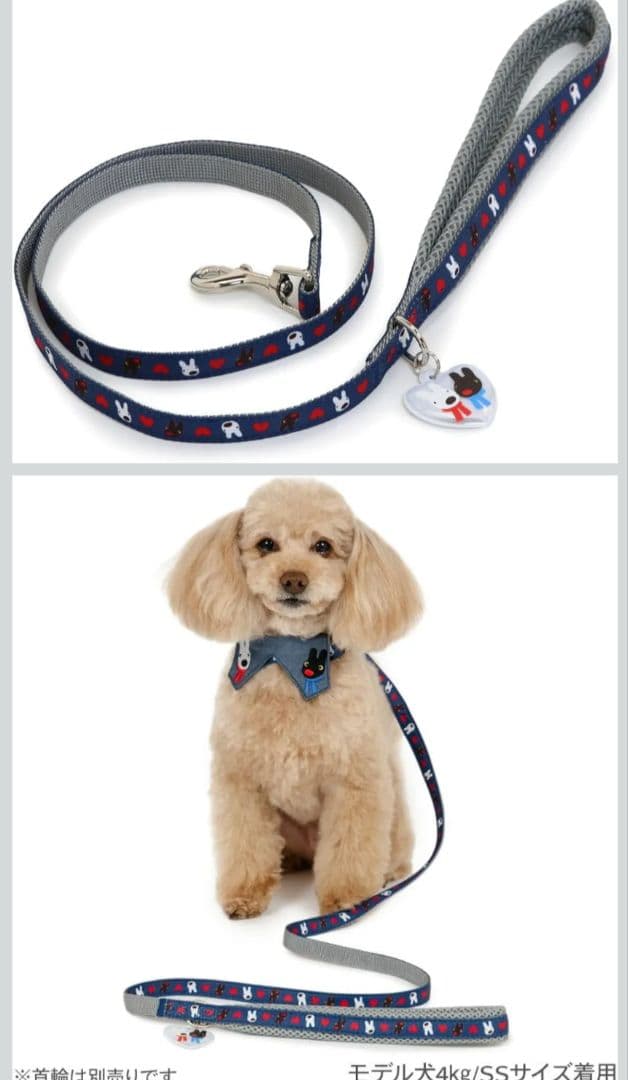 ペットパラダイス☆リサのマスコット付き❣️とっても可愛いハーネス＆リード☆3S