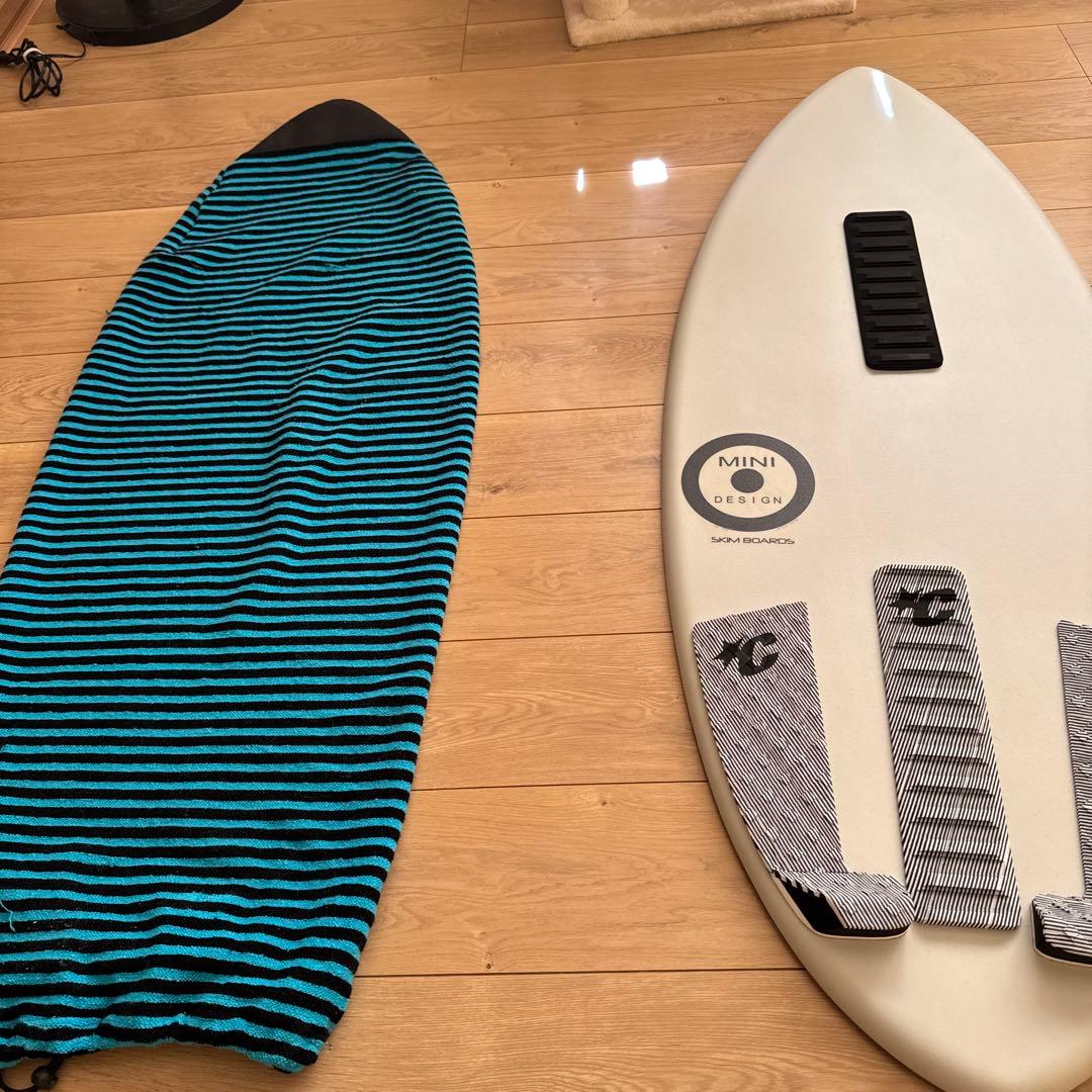 新品 ミニデザイン スキムボード　ケースカバー付き　グレーベージュ