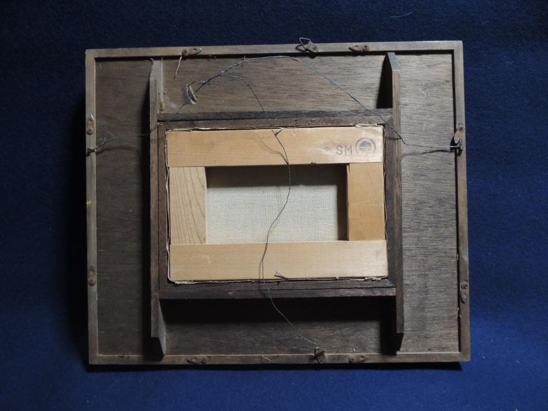 【模写】油絵「鉄橋のある風景」作者不明、サインなし＞昭和、大正、SM