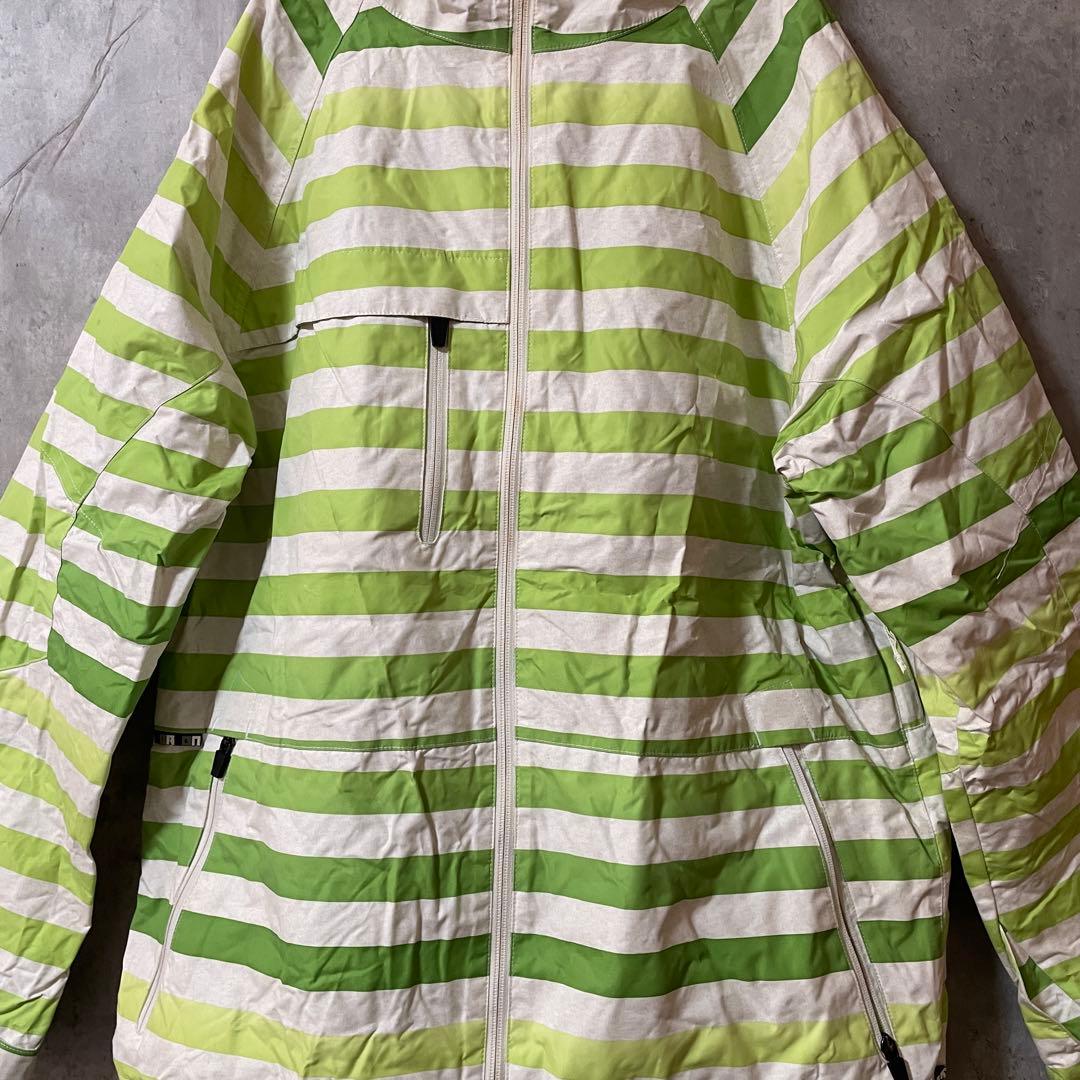 Burtonバートンスキーウェアスノーボードジャケットパーカーフードボーダー白緑