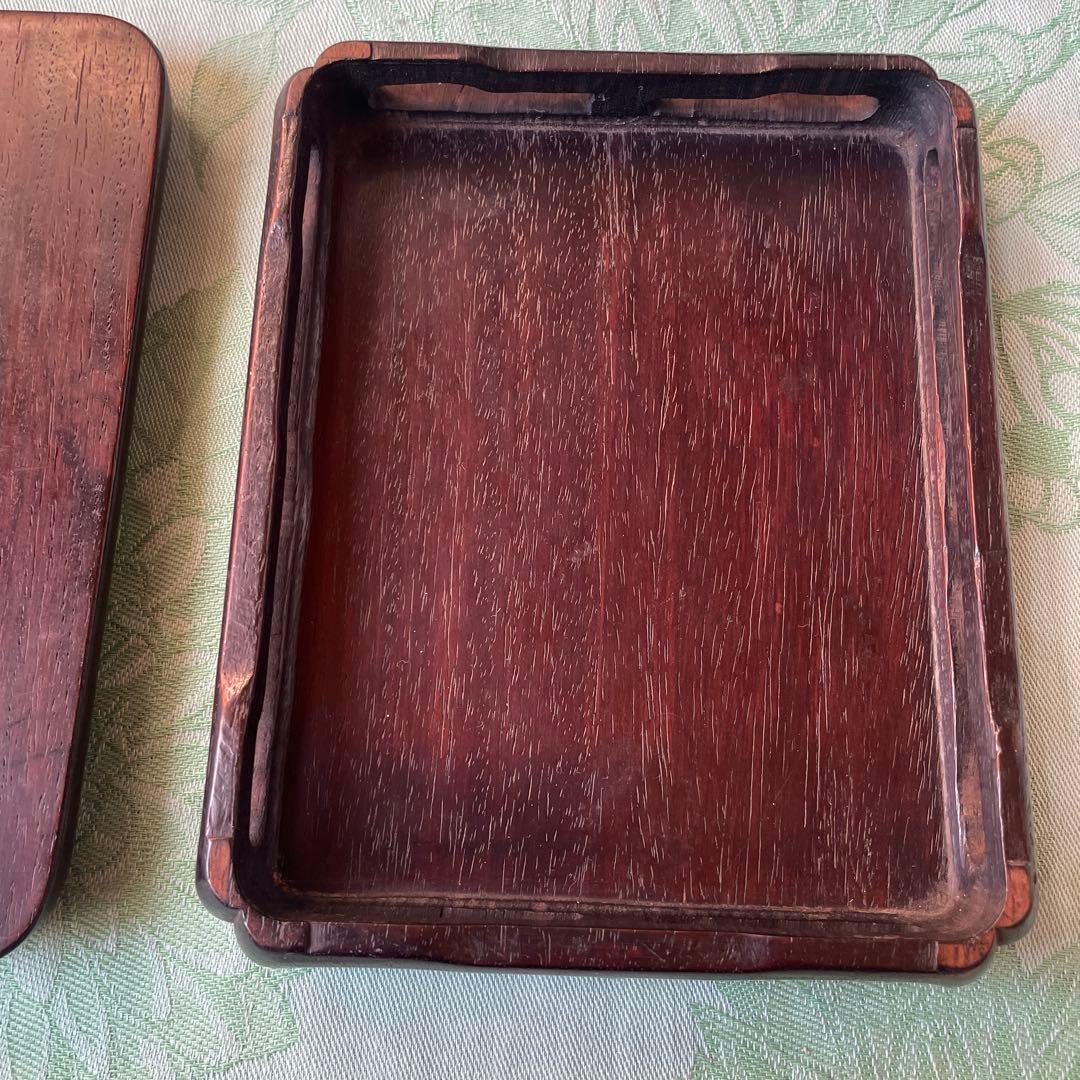 唐木 花台　紫檀系 天然木 透かし彫り 飾台 盆栽 華道　 2点セット