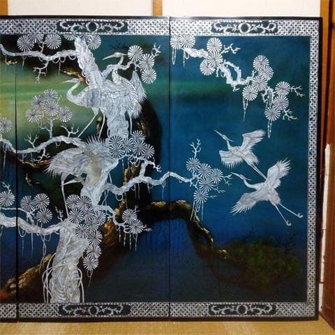 ★特大238㎝　螺鈿　らでん　壁掛け/壁飾り4枚組　沖縄本島引取限定　現物確認可