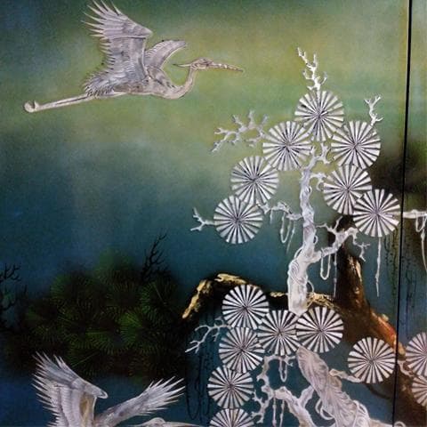 ★特大238㎝　螺鈿　らでん　壁掛け/壁飾り4枚組　沖縄本島引取限定　現物確認可