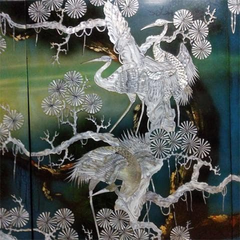 ★特大238㎝　螺鈿　らでん　壁掛け/壁飾り4枚組　沖縄本島引取限定　現物確認可