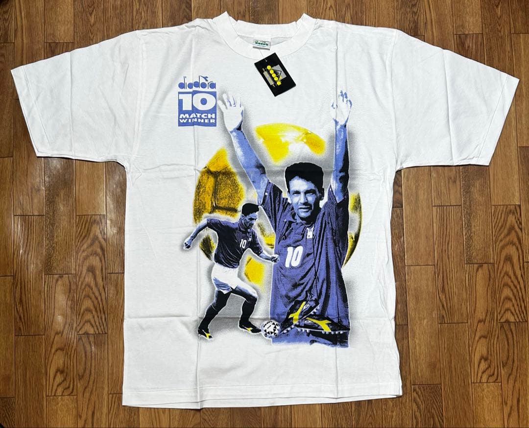 90s Diadora バッジョ Tシャツ L デッドストック 激レア