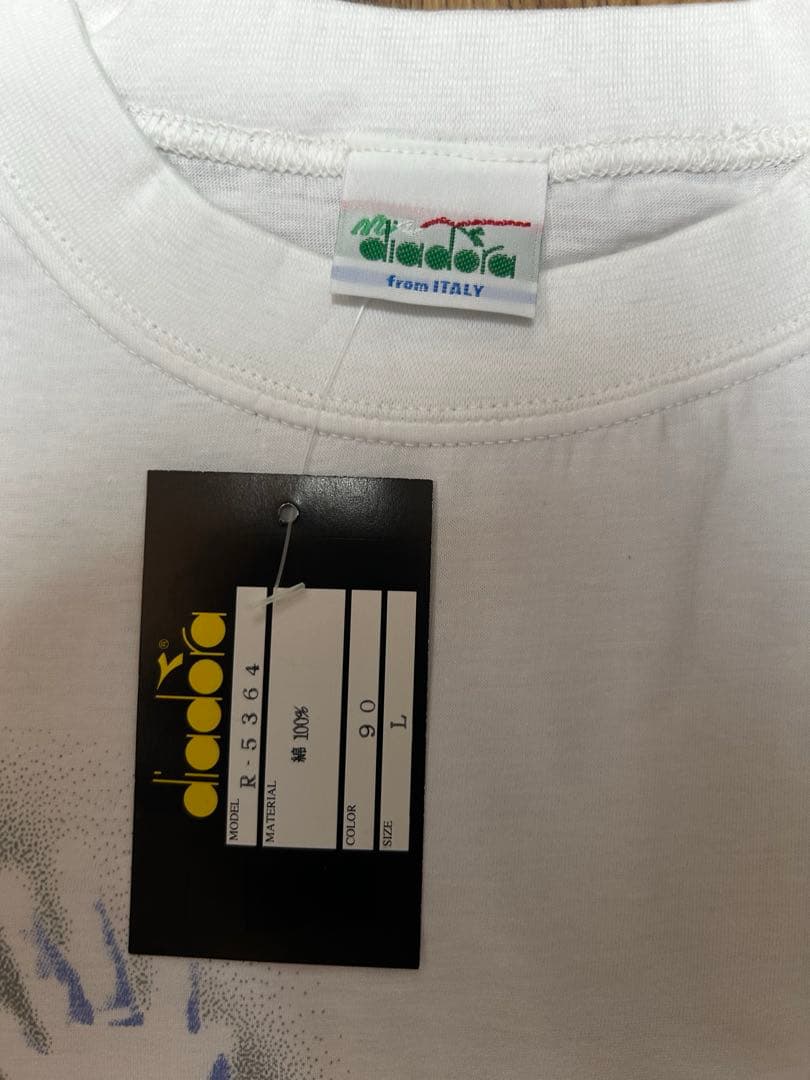 90s Diadora バッジョ Tシャツ L デッドストック 激レア
