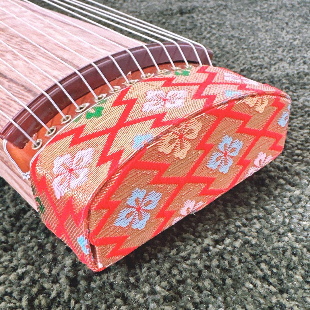 【未使用】ミニ琴 13弦 全長42cm 短琴 畳台座・お琴の手びき 和楽器