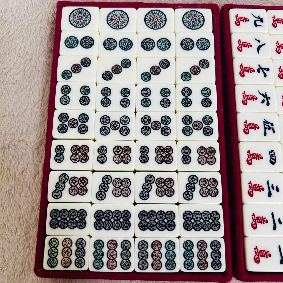 【ほぼ未使用】ミズノ丸一麻雀牌　金文字花牌　昭和レトロ　高級牌　背黄