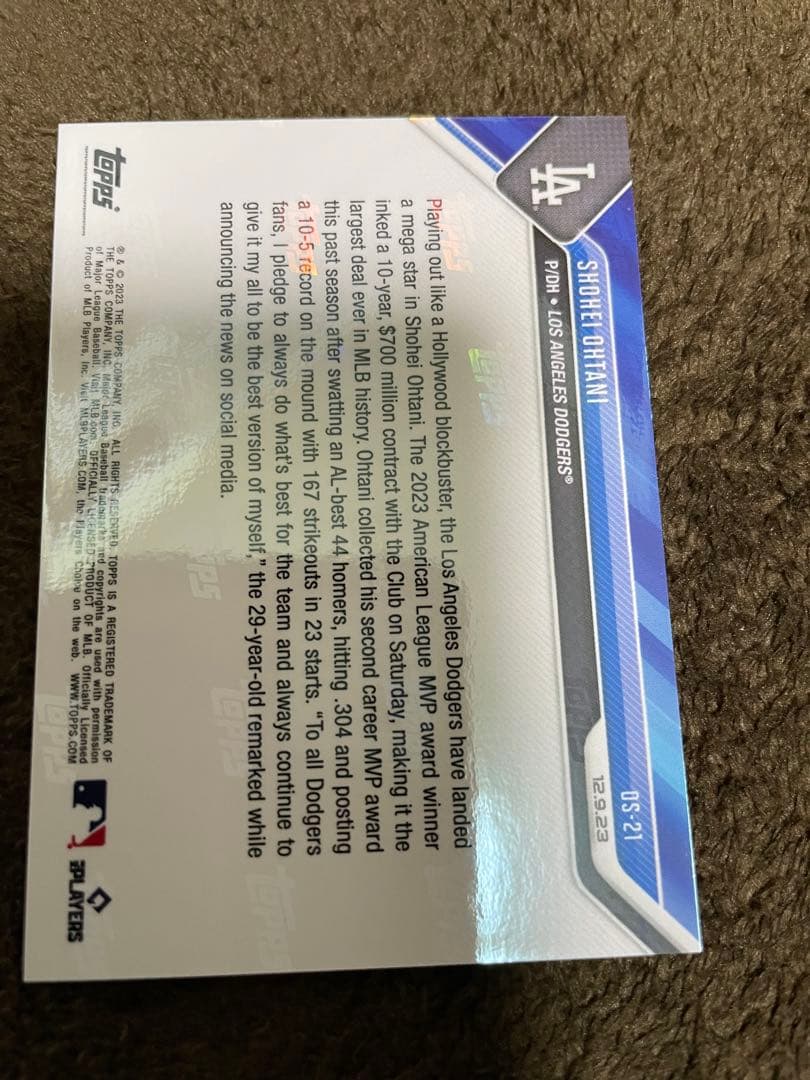 大谷翔平選手2023 topps now ドジャース移籍記念カード　3枚セット