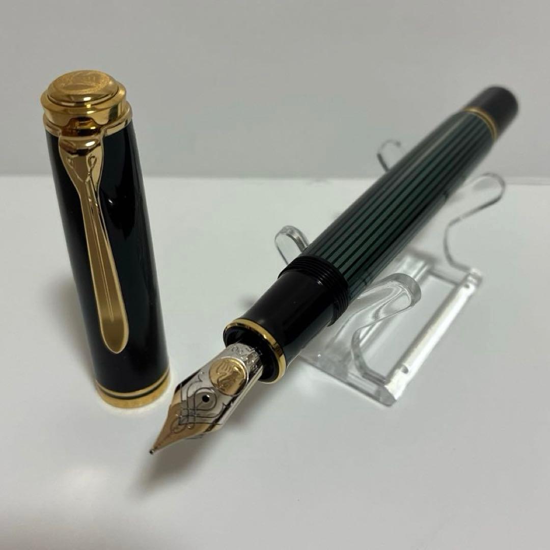 ペリカン 万年筆 スーべレーン M800 EF 緑縞