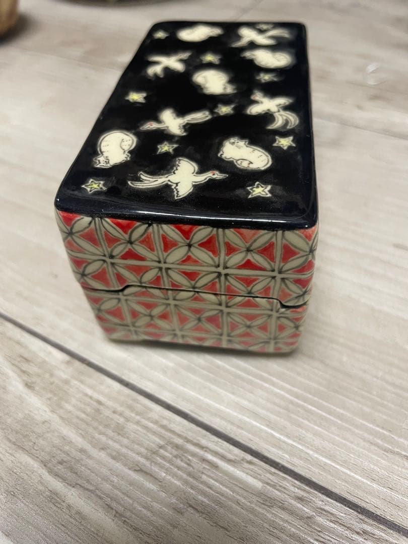 ナスミドリ　希少　陶箱　蓋物　値引き不可