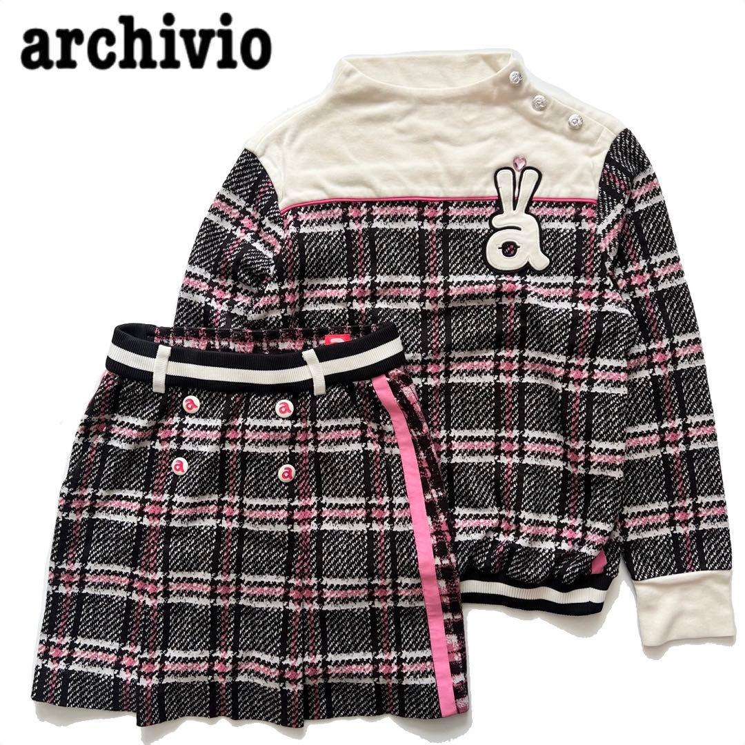 【未使用】ARCHIVIO アルチビオ　セットアップ　ニット　チェック　ゴルフ