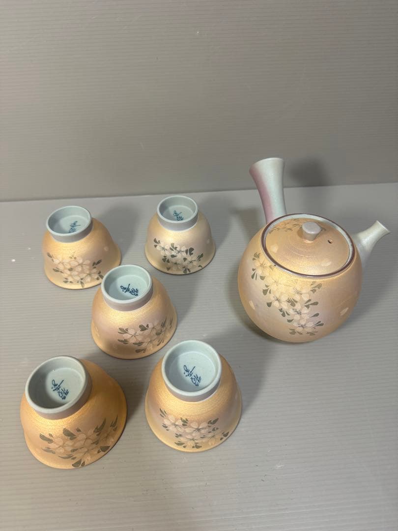 2291 有田焼　雲錦かすみ　茶器セット　急須1客　湯呑5客　未使用