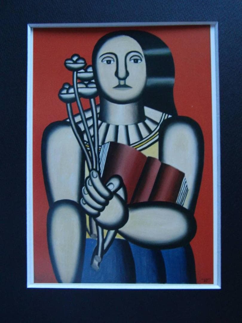 フェルナン・レジェ「本をもつ女」、希少画集より、状態良好、新品高級額装付