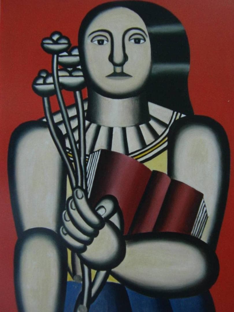 フェルナン・レジェ「本をもつ女」、希少画集より、状態良好、新品高級額装付