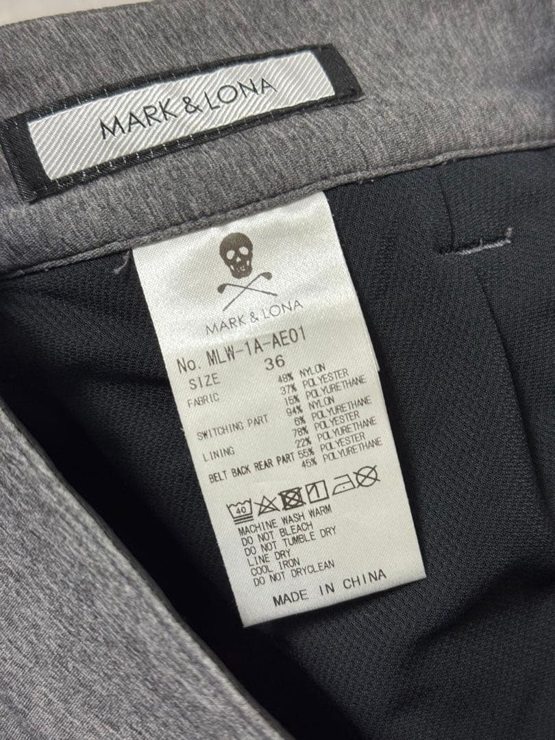 美品MARK & LONA ゴルフレディーススカート グレー/ブラック