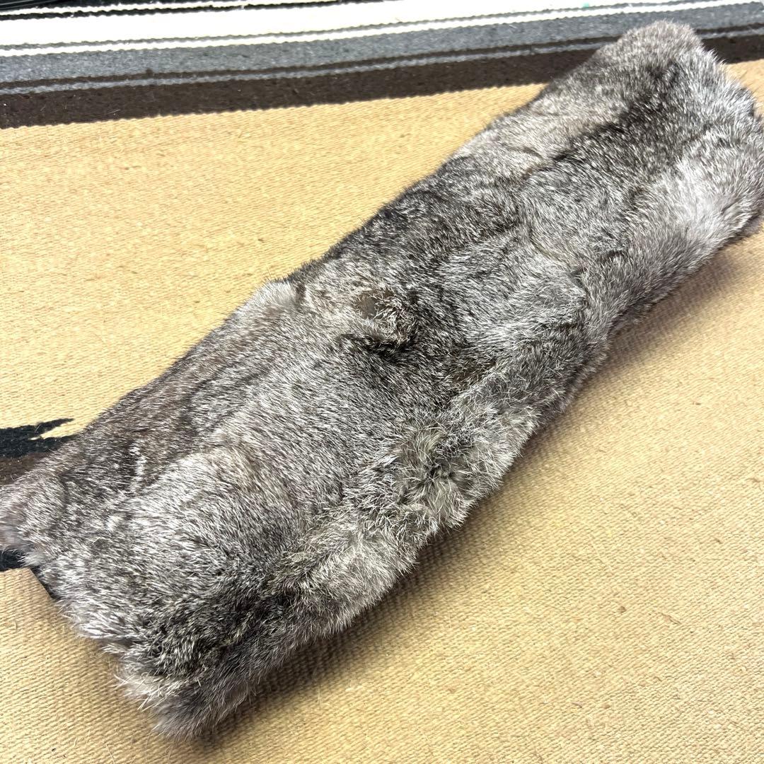【裏地付】ラビット　尻あて　腰当尻皮　登山　毛皮敷物　キャンプ　チェア マタギ