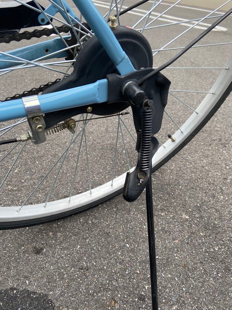 ブルーグレー シティサイクル 27インチ 前バスケット付き